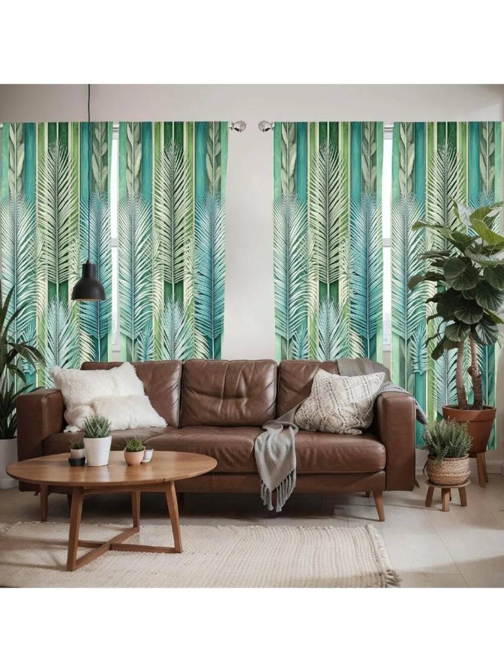 Colorful Fall Leaf Window Curtain Panels Set, Lightweight 4-Pack, 28